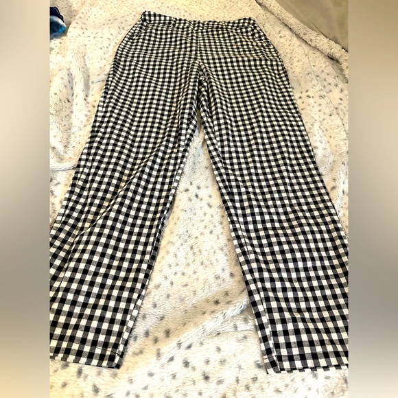 Emery Rose Black and White Checkered Pants - Picture 1 of 4